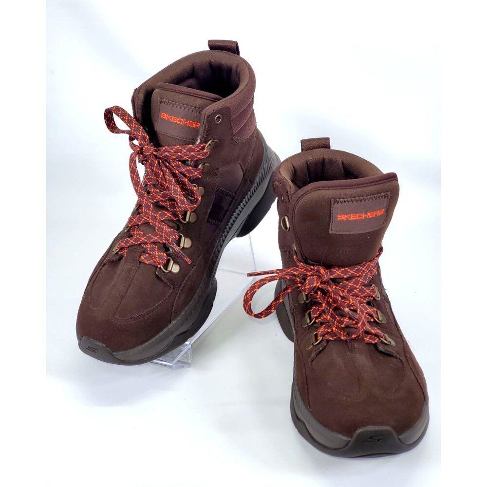 Skechers Women's Chocolate Leather On-The-Go Tempo Mountain Peak Boots Sz 9.5